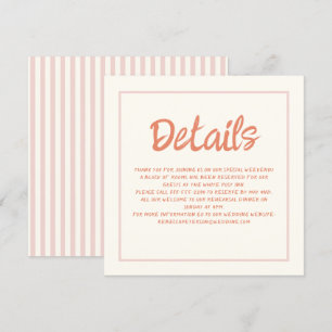 Invitation Écriture manuscrite Pastel Retro Détails du Mariag