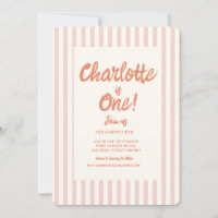 Écriture manuscrite Pink Pastel Retro Baby Anniver