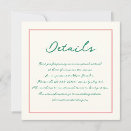 Invitation Écriture manuscrite Pinky Pastel Retro Détails du