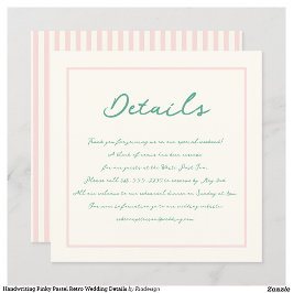 Invitation Écriture manuscrite Pinky Pastel Retro Détails du