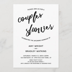 Invitation Écriture manuscrite simple et moderne Couples Douc