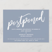 Écriture moderne Mariage reporté Dusty Blue