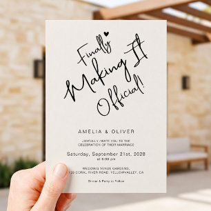 Invitation Écriture Tendance Enfin Officiel Mariage