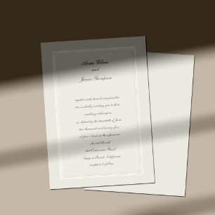 Invitation Ecru Dreams Simple Élégant Mariage traditionnel