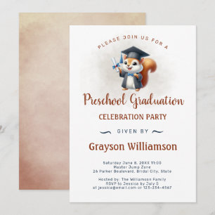 Invitation Écureuil de fin d'études préscolaire