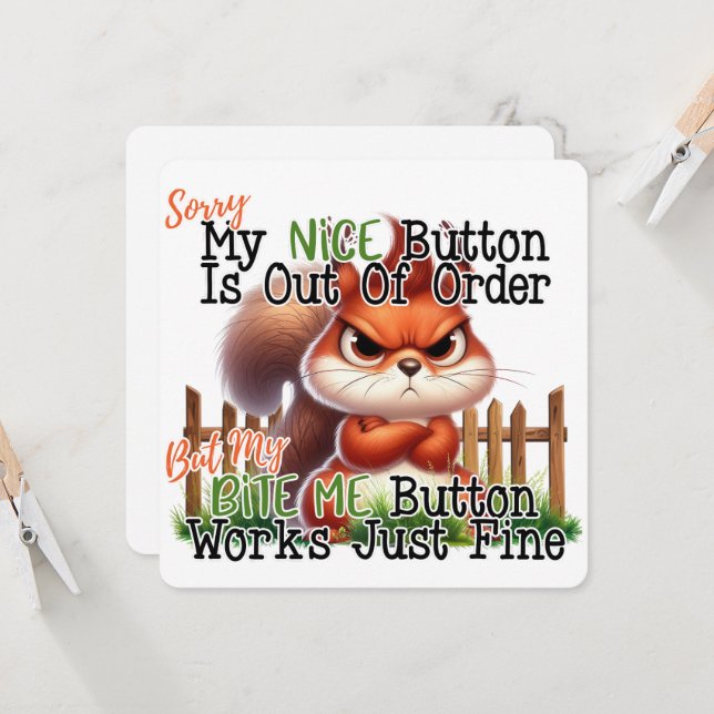 Invitation Écureuil drôle (Devant/Arrière en situation)