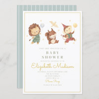 Écureuil mignon, lion et singe Baby shower