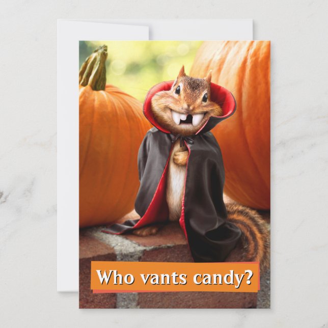 Invitation Écureuil Vampire (Devant)