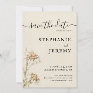 Invitation Edelweiss Vintage Floral Enregistrer la date Invit