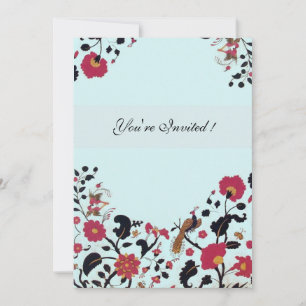 Invitation EDEN, Inséparables Mariages, Fleurs noires rouges,