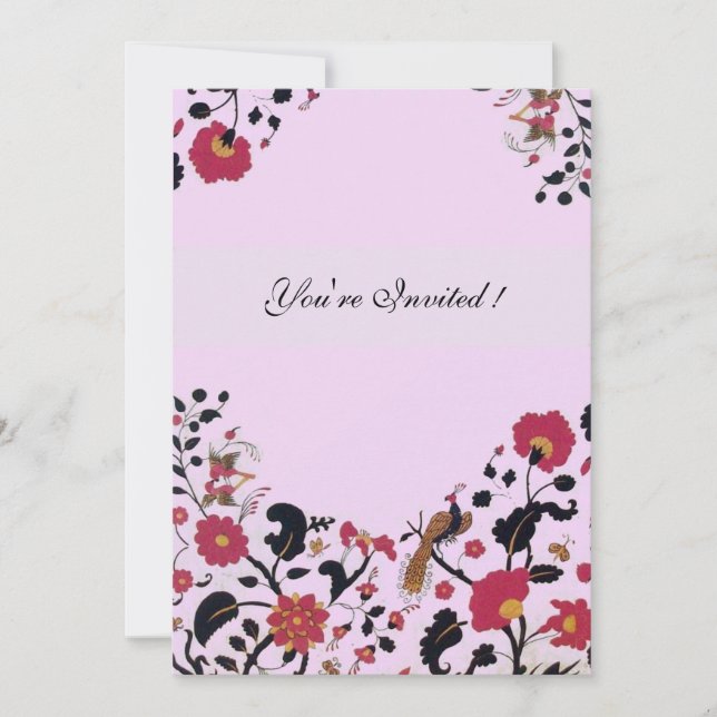 Invitation EDEN, noir et blanc, rose rouge (Devant)