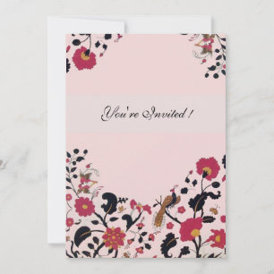 Invitation EDEN, noir et blanc, rose rouge