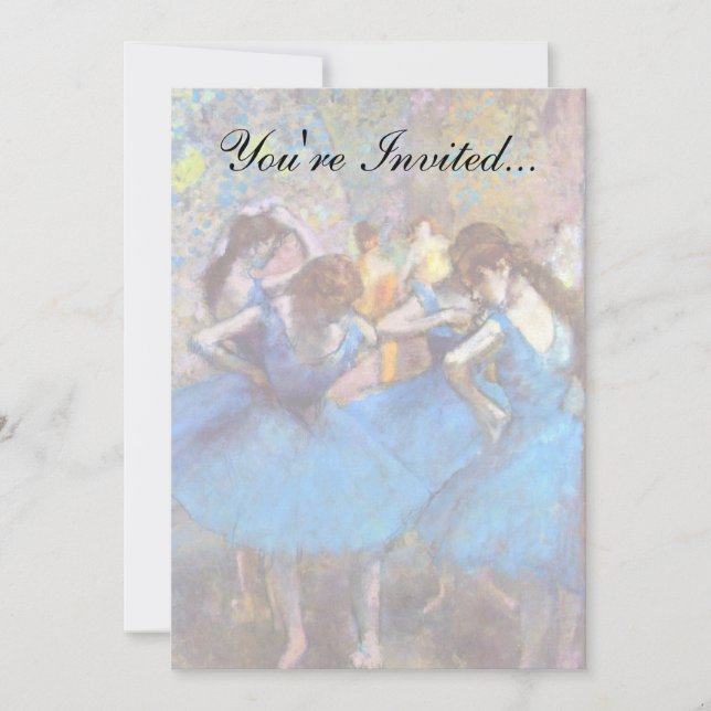 Invitation Edgar Degas - Danseurs En Bleu - Amoureux De Danse (Devant)