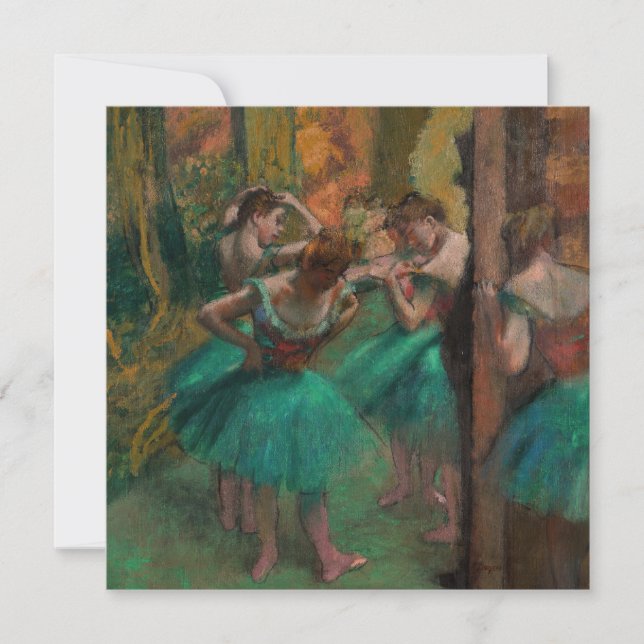 Invitation Edgar Degas - Danseurs, rose et vert (Devant)