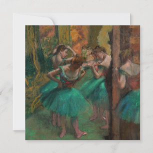 Invitation Edgar Degas - Danseurs, rose et vert