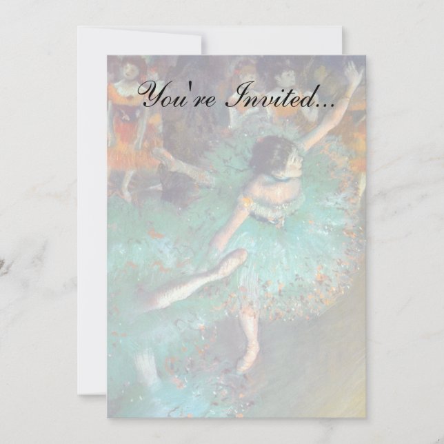 Invitation Edgar Degas - Les Danseurs Verts - Danse de ballet (Devant)