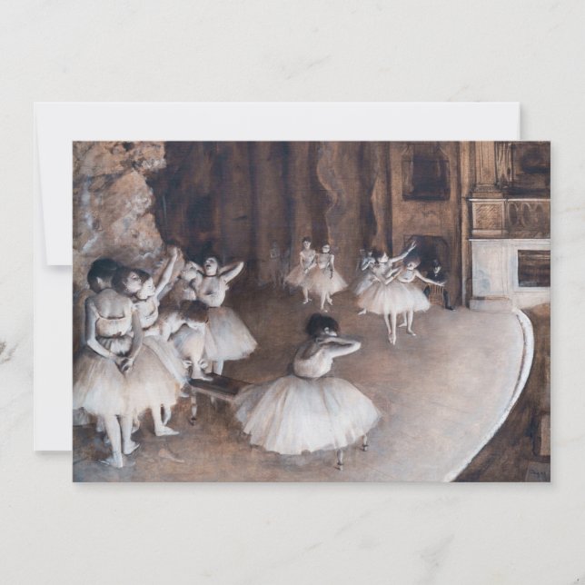 Invitation Edgar Degas - Répétition de ballet sur scène (Devant)