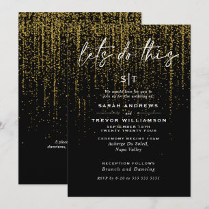 Invitation Edgy Chic Gold Parties scintillant Garland Invitat