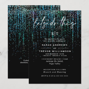 Invitation Edgy Chic Turquoise Aqua Parties scintillant Garla