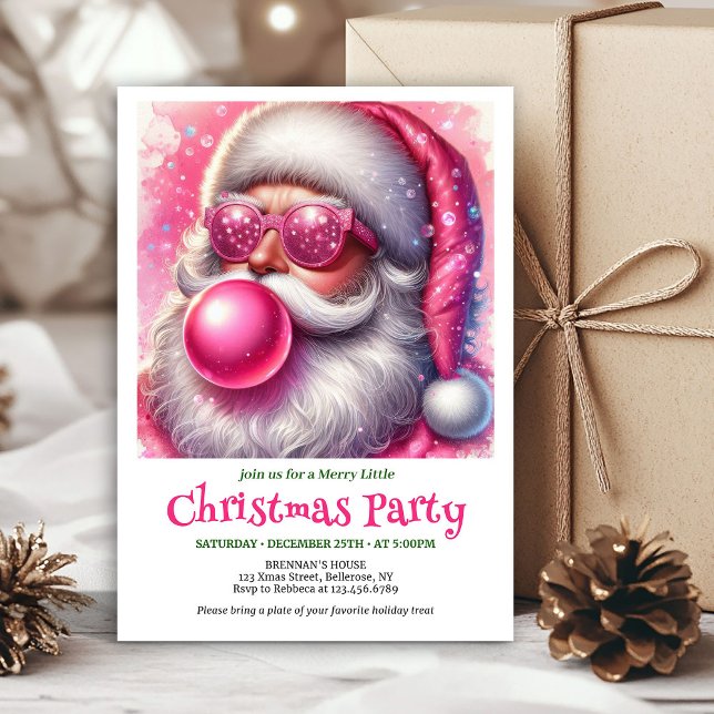 Invitation Editable Funny Santa Heart Glasses Christmas  (Editable Funny Santa Heart Glasses Christmas Invitation

)