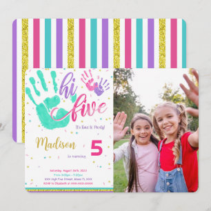 Invitation Editable High Five Birthday