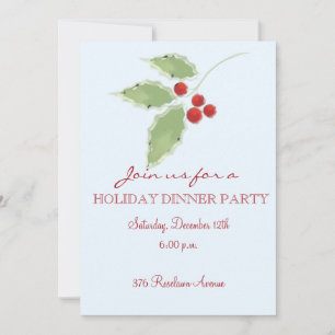 Invitation éditable Holly Sprig