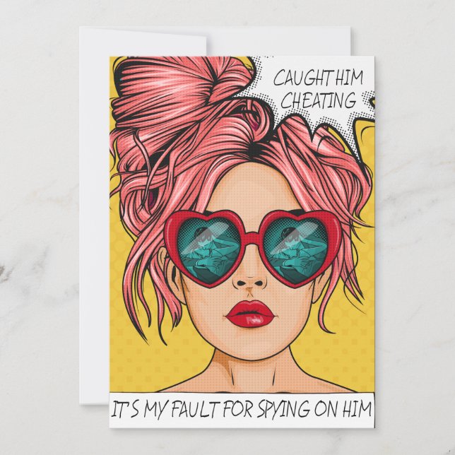 Invitation Editable L'A Attrapé Triching Pop Art T-Shirt (Devant)