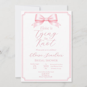 Invitation Éditable Rose Élégant Nœud Papillon Mariage Cérémo