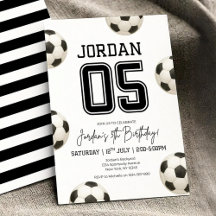 Editable Soccer Birthday Boho Football Soccer Boy