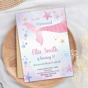 Invitation Editable Under the Sea Party Card for Girls