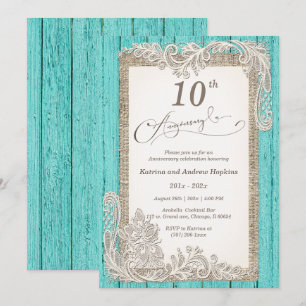 Invitation Édition vintage 10 ans d'anniversaire