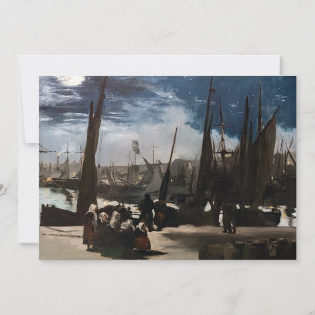 Invitation Edouard Manet - Le Port de Boulogne au clair de lu (Devant)