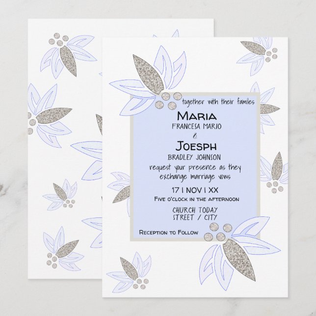 Invitation Effacer le Mariage Flora d'entreprise (Devant / Derrière)