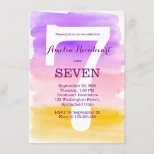 Invitation Effet d'aquarelle de fête d'anniversaire de