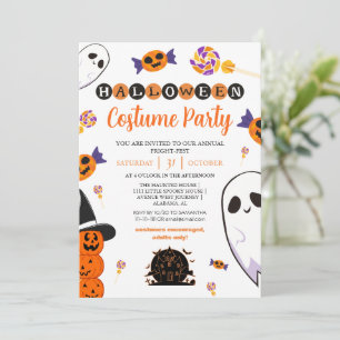 Invitation éffrayant Boo Haunted maison halloween costume fêt