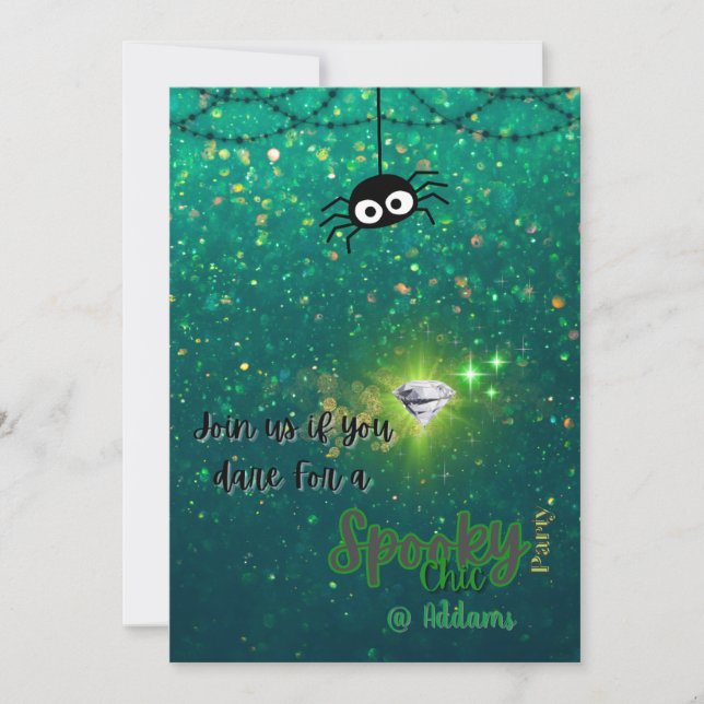 Invitation éffrayant Chic Halloween Party (Devant)