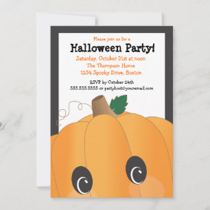 Invitation Éffrayant Cute Citrouille Chef Halloween Party