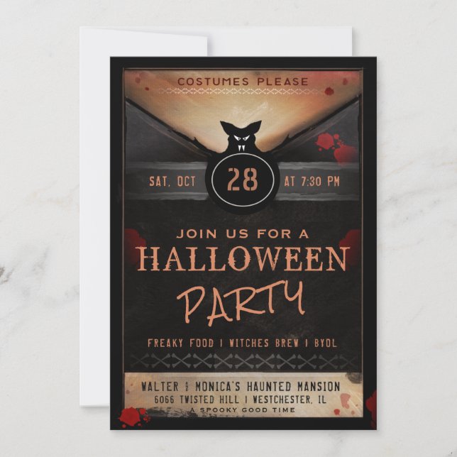 Invitation éffrayant de partie de Halloween de (Devant)