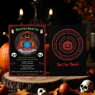 Invitation Éffrayant Fortune Teller Imaginaire gothique Hallo