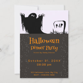Invitation Éffrayant Ghost RIP Grave Halloween Dîner