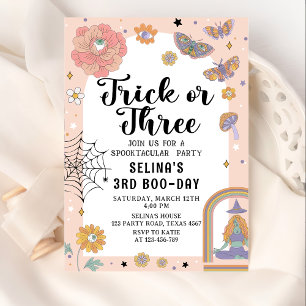 Invitation Éffrayant Ghost Trick ou trois Halloween 3ème anni