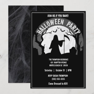 Invitation Éffrayant Grim Reaper Halloween Party