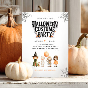 Invitation Éffrayant Halloween Costume fêtes enfants Invitati