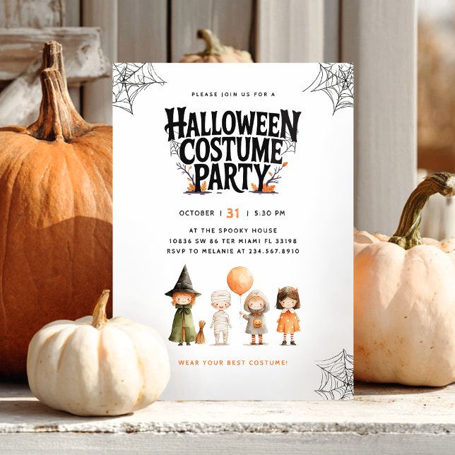Invitation Éffrayant Halloween Costume fêtes enfants Invitati (Créateur téléchargé)