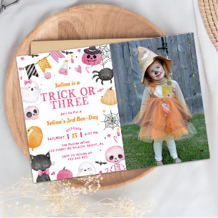 Invitation Éffrayant Halloween Cute Ghost 3ème anniversaire P