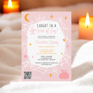 Invitation Éffrayant Halloween Spider web mignon baby shower