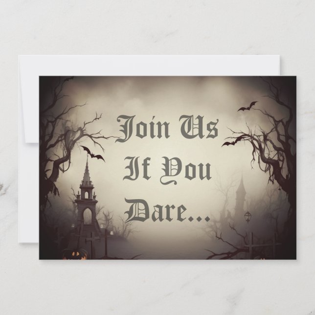 Invitation Éffrayant Haunted House Halloween Parti (Devant)
