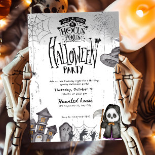 Invitation Éffrayant Hocus Pocus Halloween sorcière
