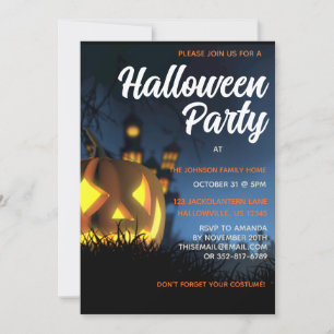 Invitation Éffrayant Jackolantern Personnalisé Halloween Part