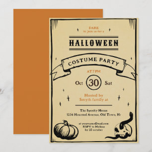 Invitation éffrayant lunatique vintage